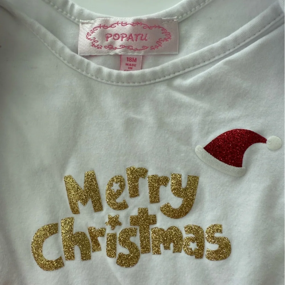 Popatu 18M Christmas Baby Onesie with Red Tutu​